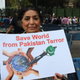 Raju Batheja, a member of the group, at the protest outside the UN.
